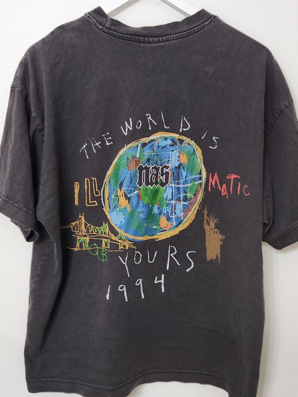 H&M Nas Black Graphic Short-Sleeve Crewneck T-Shirt Size Small